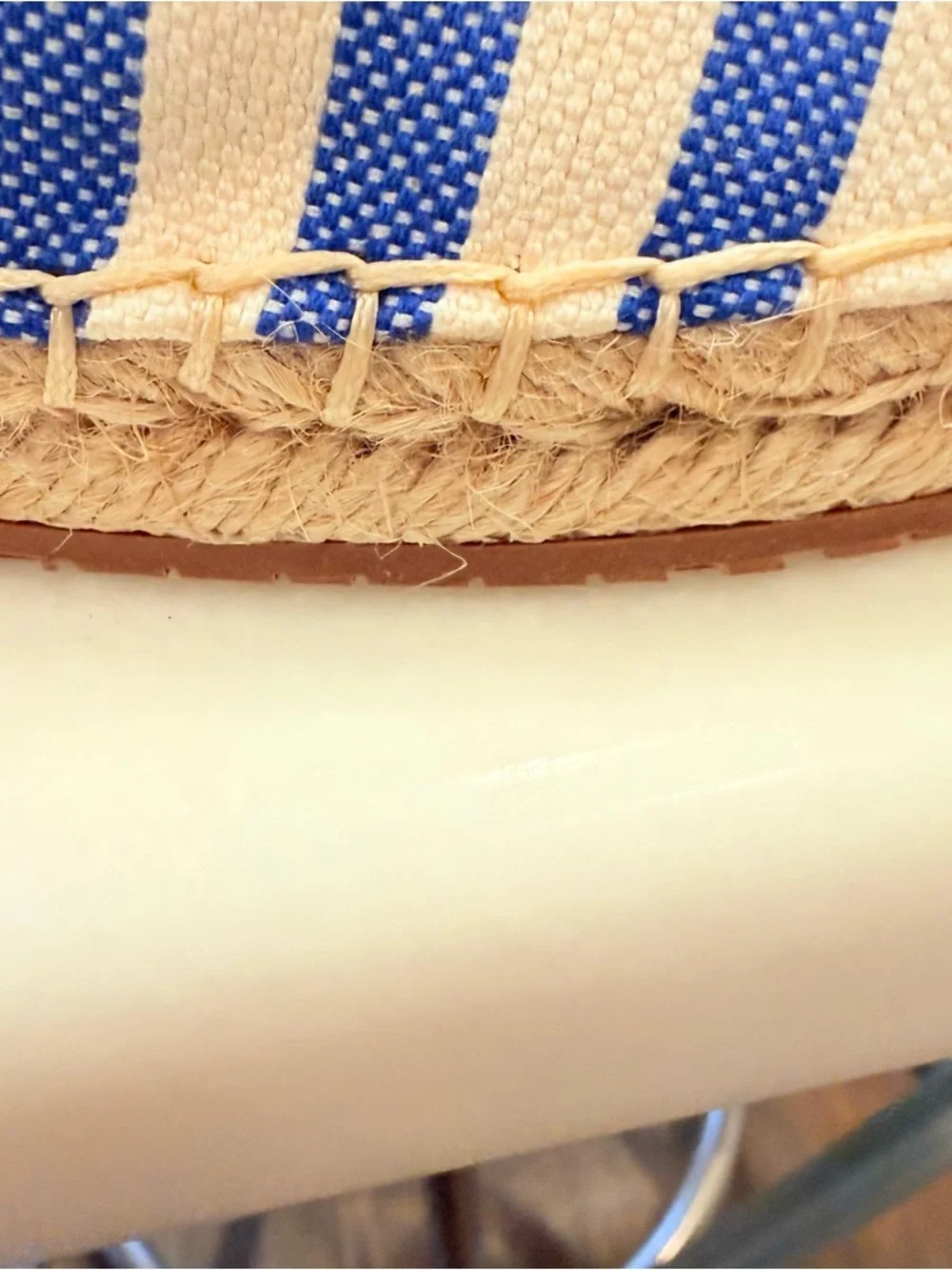 Kate Spade Laila Blue & Ivory Ruffle Espadrilles Mules Size 7.5 Slide Shoes NIB